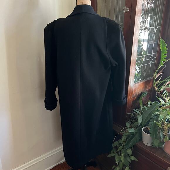 Vintage 80s Jofeld by Forstmann Black Wool Blend Coat Maxi Shawl Collar Sz M/L - Picture 5 of 17